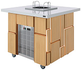 Салат-бар под диспенсеры тарелок Luxstahl СБД-1000 Premium (нерж.)